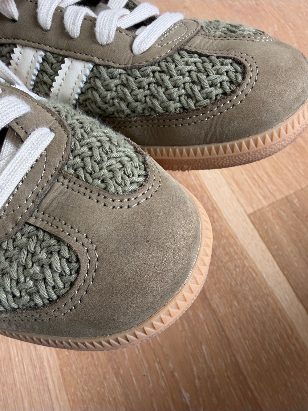 Women’s Adidas Olive Green Samba Woven Sneakers size 6.5 - Picture 8 of 13